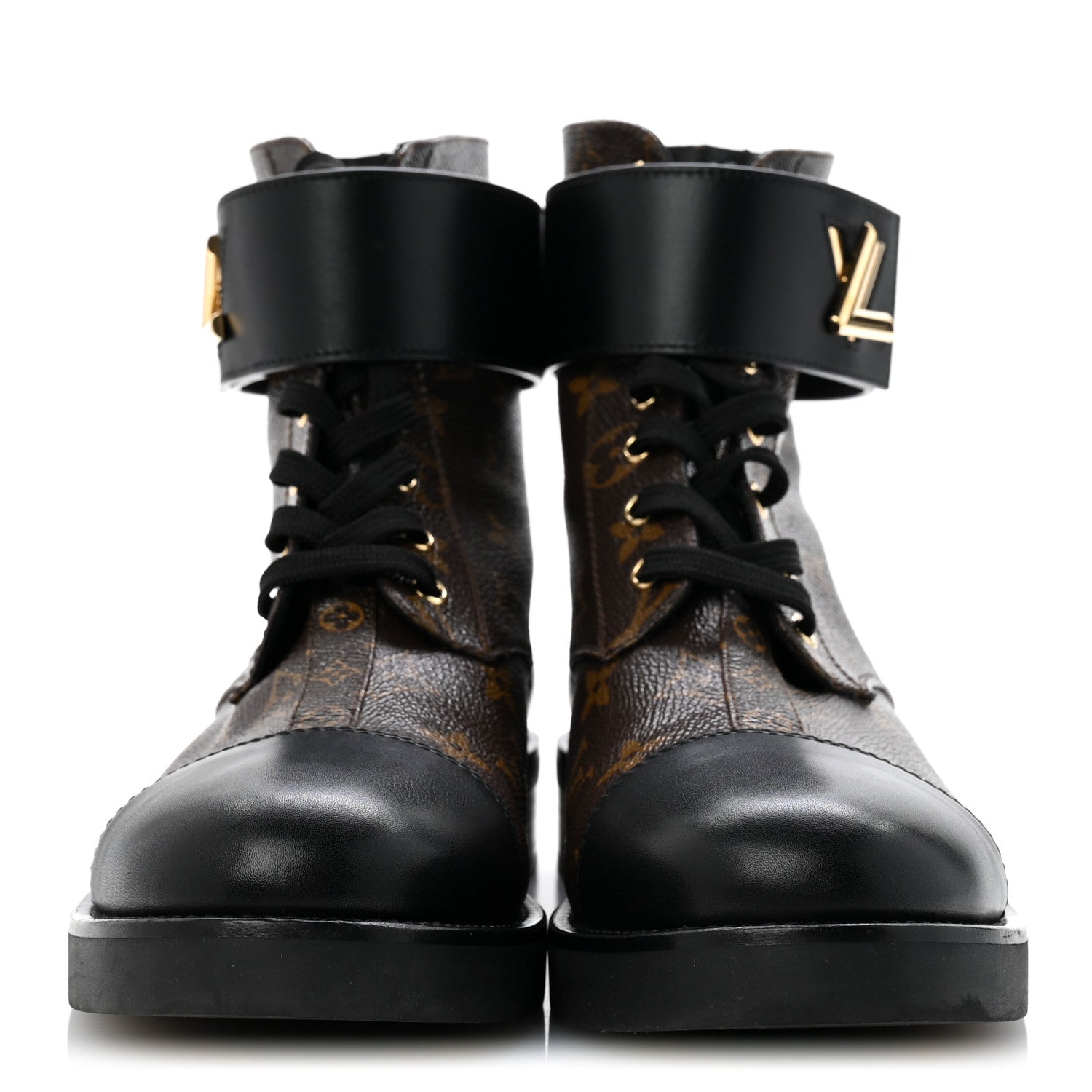 Louis Vuitton Calfskin Monogram Wonderland Flat Ranger Boots 41 Black 3 of 11