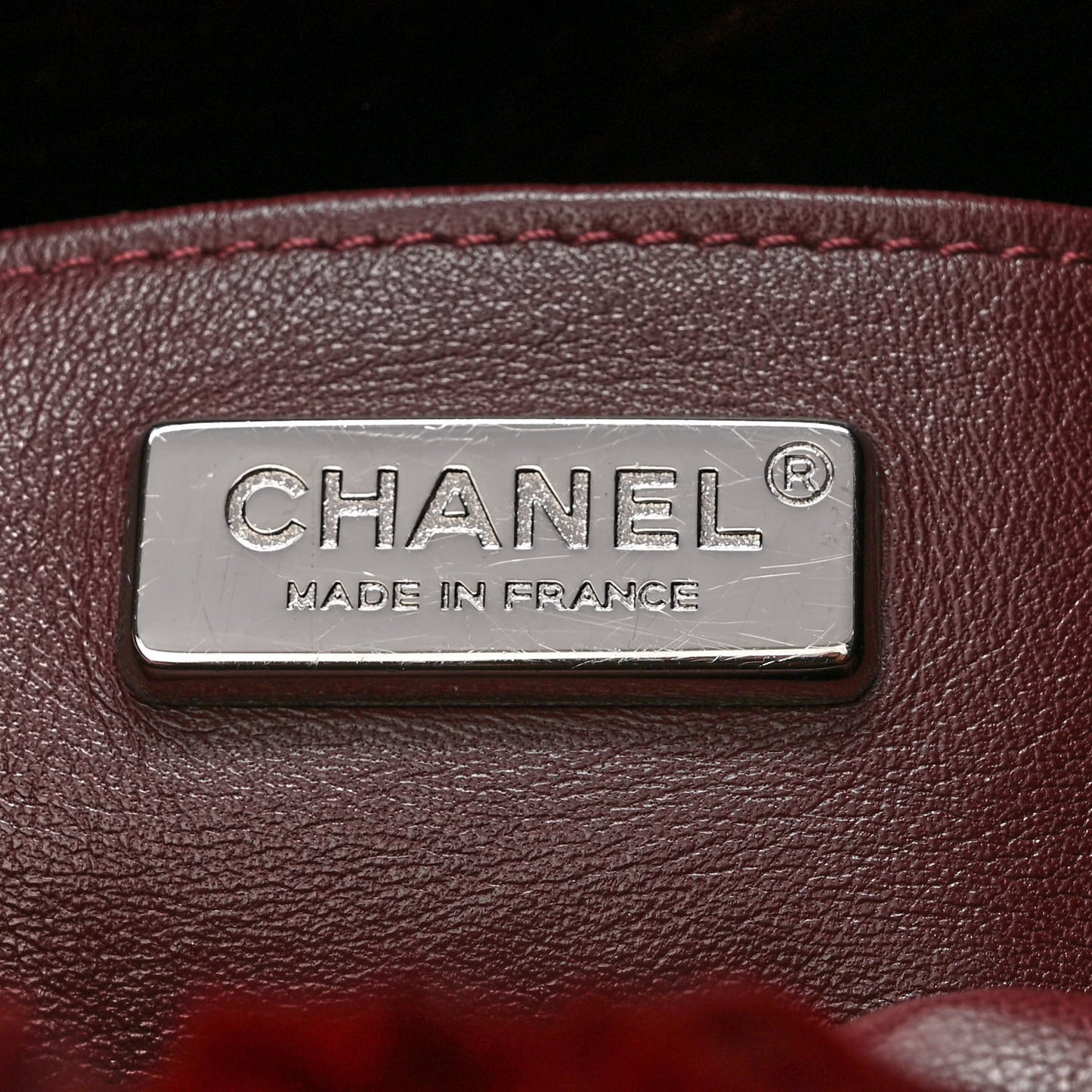 Rabbit Fur Quilted Pattern Shopping Tote Burgundy