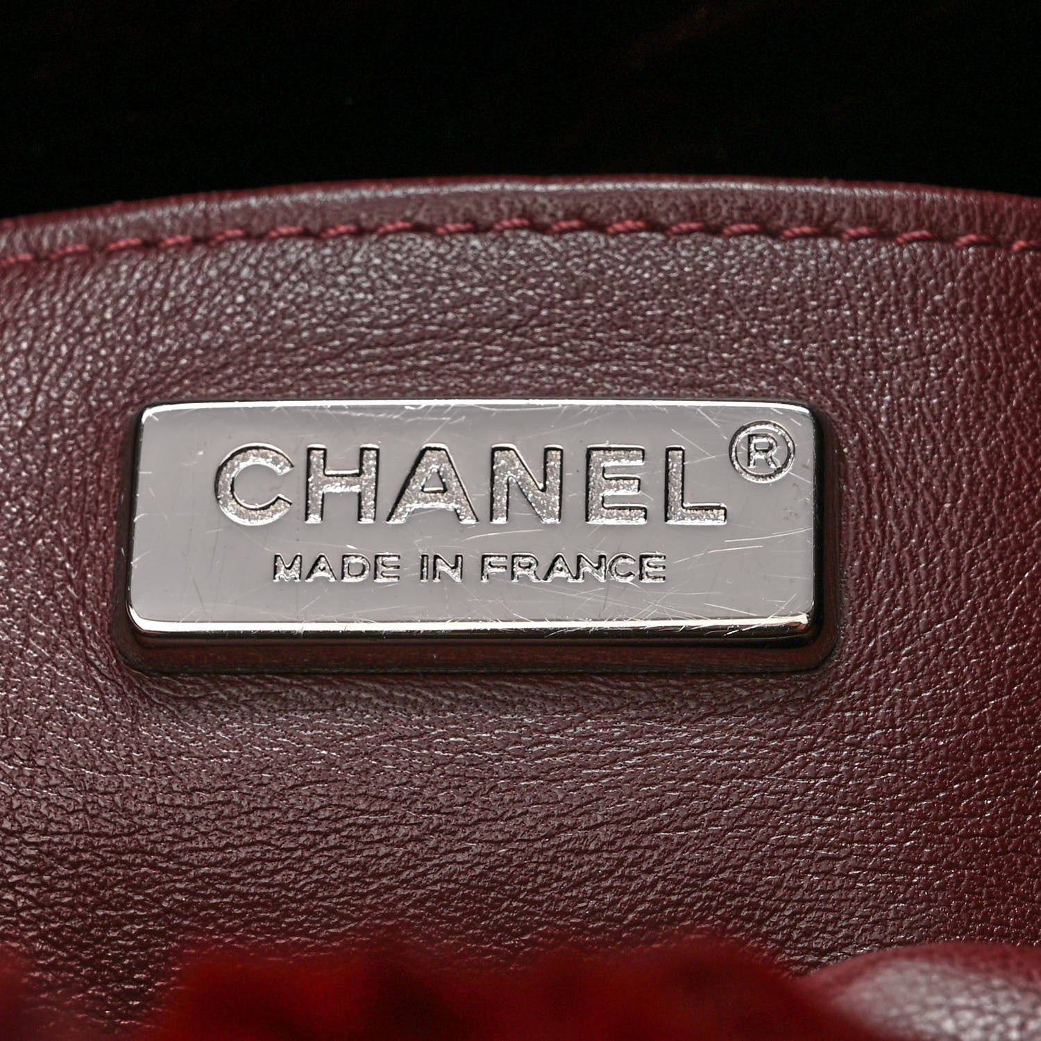 Chanel Rabbit Fur Quilted Pattern Shopping Tote Burgundy 6 of 9