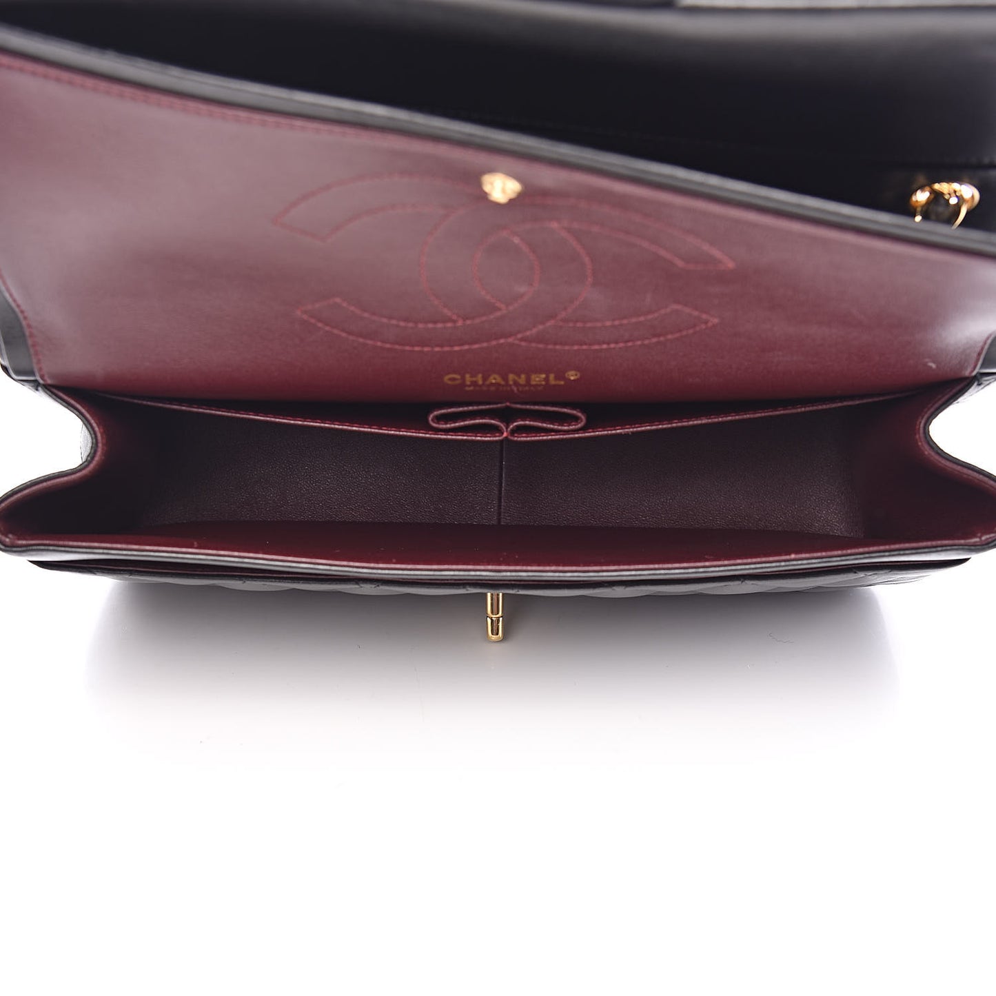 Lambskin Quilted Jumbo Double Flap Black
