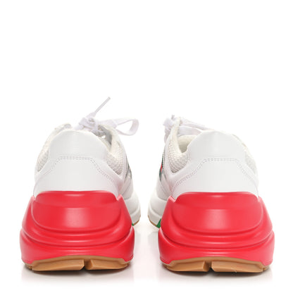 Gucci Lavaredo Eco Fabric Mesh Web Womens Rhyton Reflective Sneakers 37 Great White Water Rose Silver 4 of 9