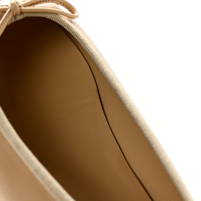 Chanel Lambskin Cap Toe CC Ballerina Flats 37.5 Beige Black 10 of 13