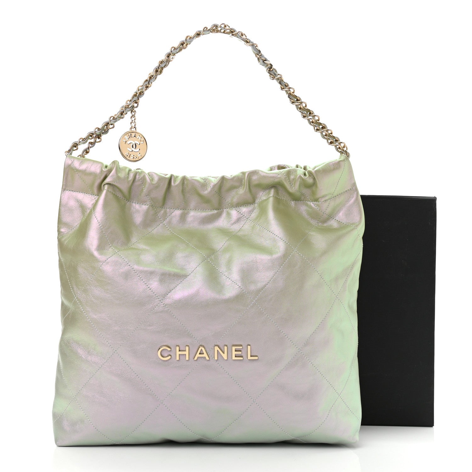 Chanel Iridescent Calfskin Quilted Chanel 22 Blue Green 11 of 11