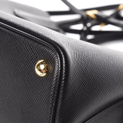 Prada Saffiano Cuir Large Double Bag Black Cipria 15 of 16