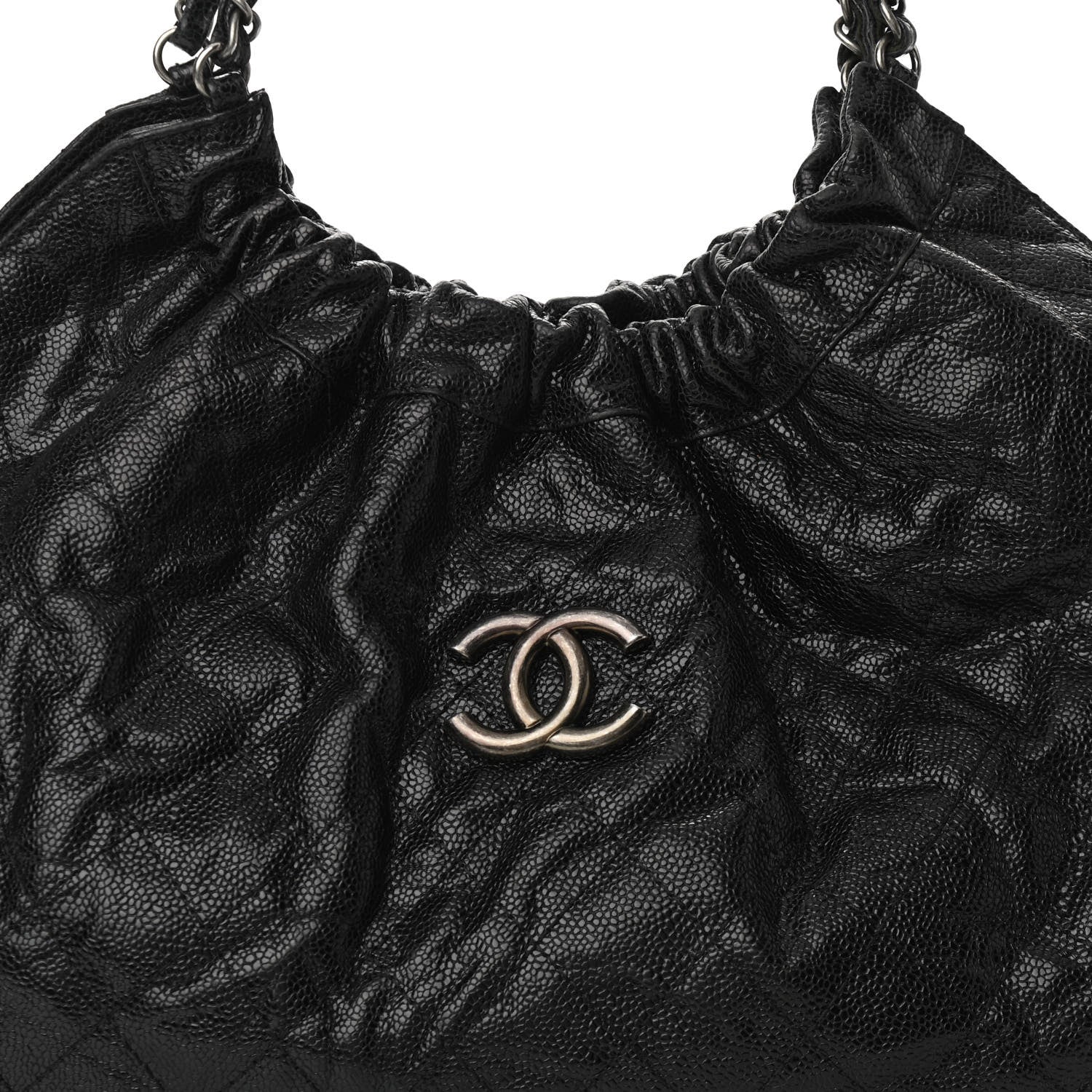 Chanel Caviar Quilted Medium Elastic Shopping Tote Black 8 of 10