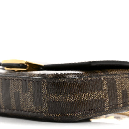 Fendi Glazed Fabric FF 1974 Nano Baguette Charm Mogano Panna 10 of 14