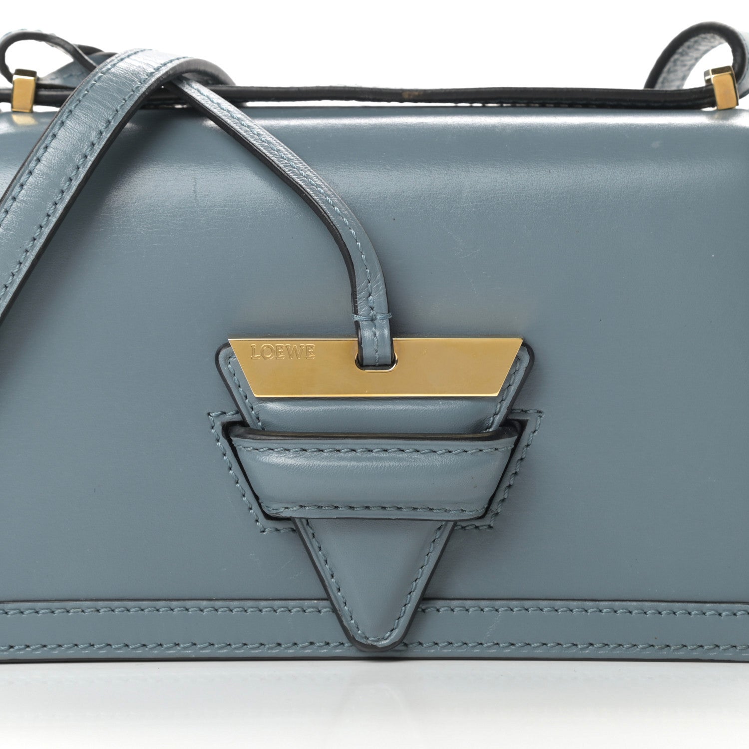Loewe Calfskin Small Barcelona Shoulder Bag Stone Blue 9 of 15