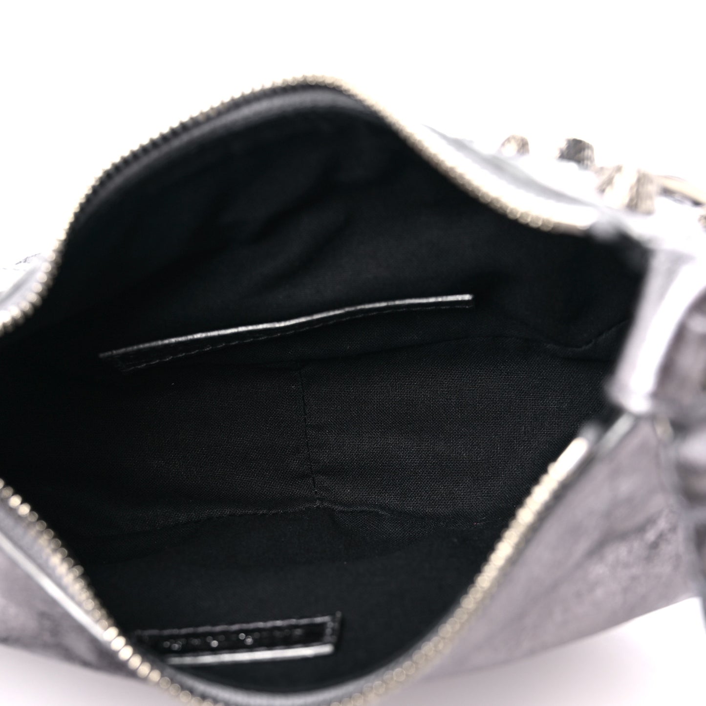 Metallic Agneau Arena Le Cagole Shoulder Bag XS Silver
