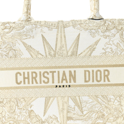 Christian Dior Canvas Embroidered Medium Reve d'Infini Book Tote Gold 8 of 11