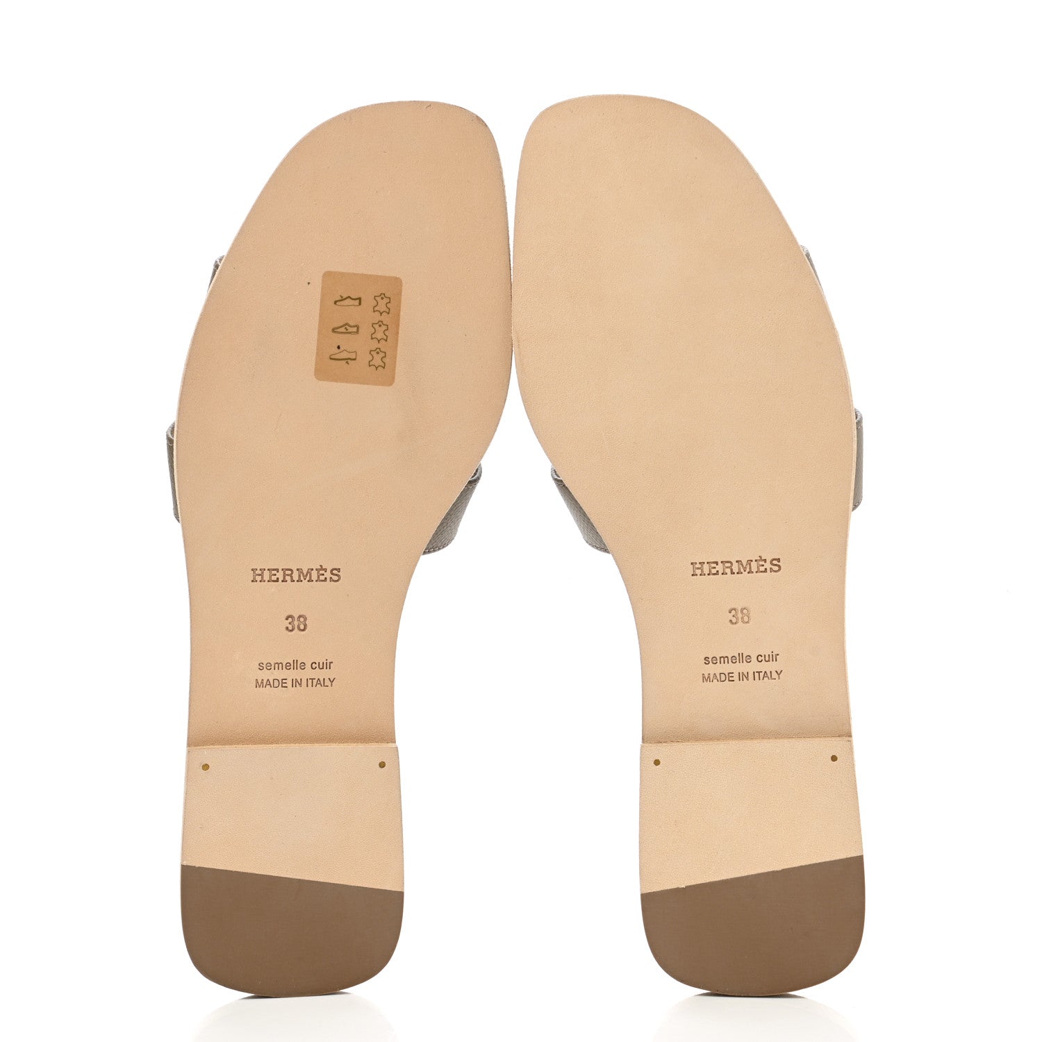 Hermes Epsom Oran Sandals 38 Etoupe 5 of 9