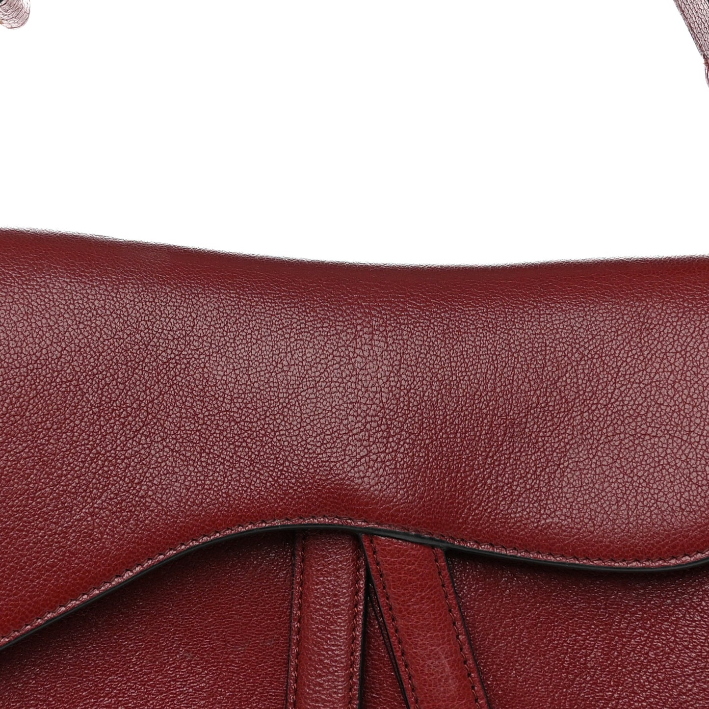 Shiny Goatskin Saddle Bag Dark Red