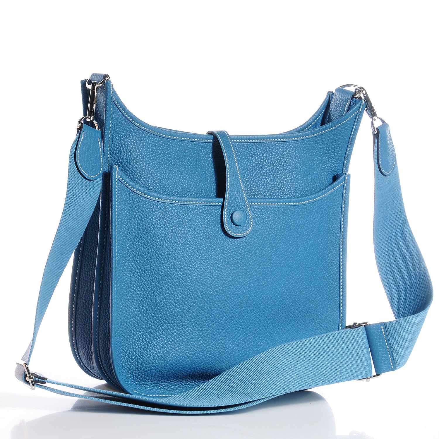 Hermes Taurillon Clemence Evelyne III PM Blue Jean 3 of 15