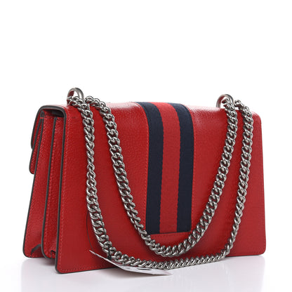 Gucci Calfskin Web Floral Embroidered Small Dionysus Shoulder Bag Hibiscus Red 3 of 9