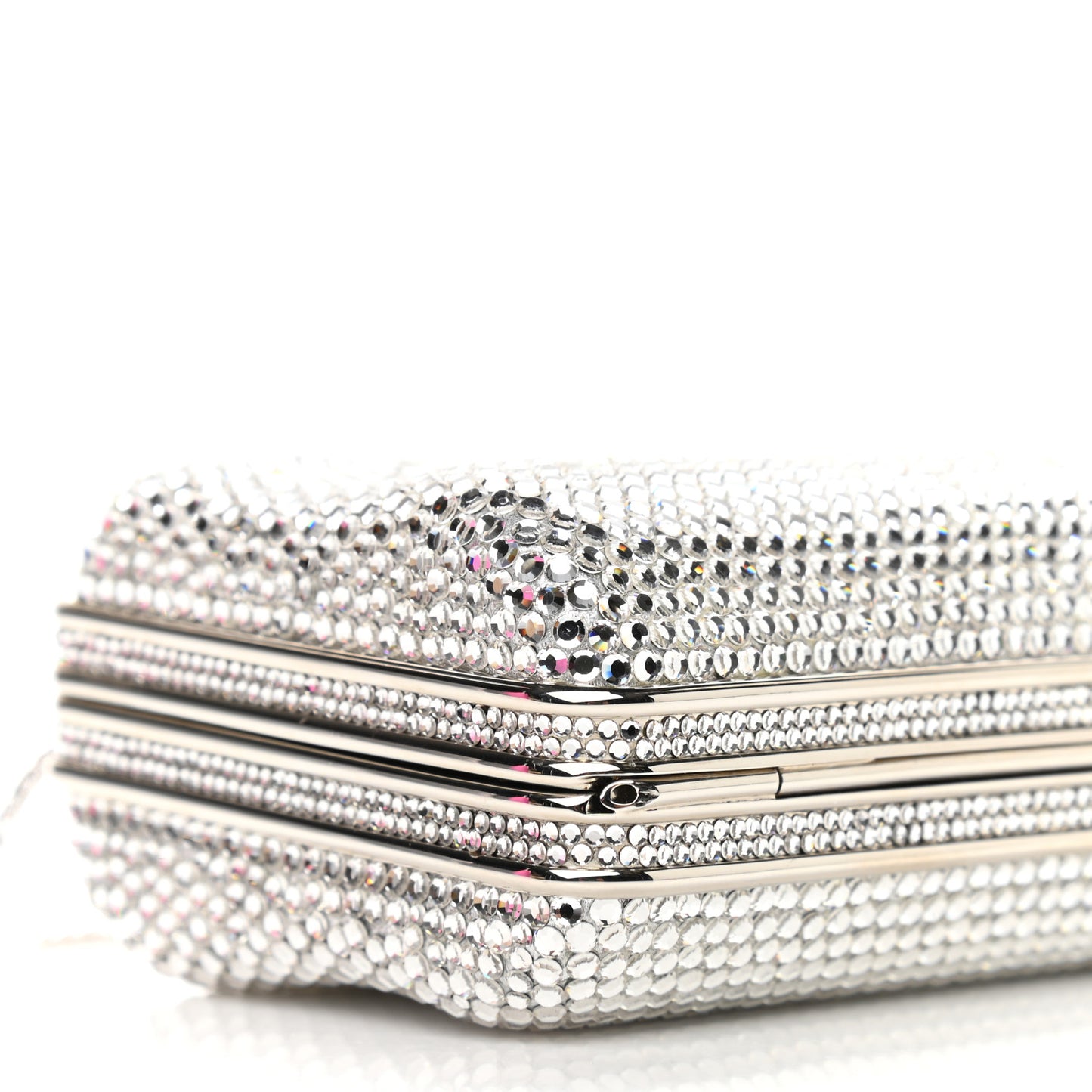 Swarovski Crystal Minaudiere Clutch Silver
