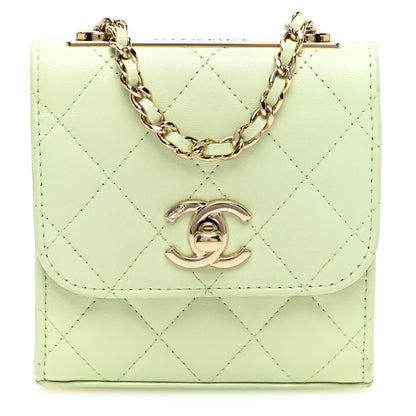 Chanel Lambskin Quilted Mini Trendy CC Chain Wallet Sea Green 1 of 11
