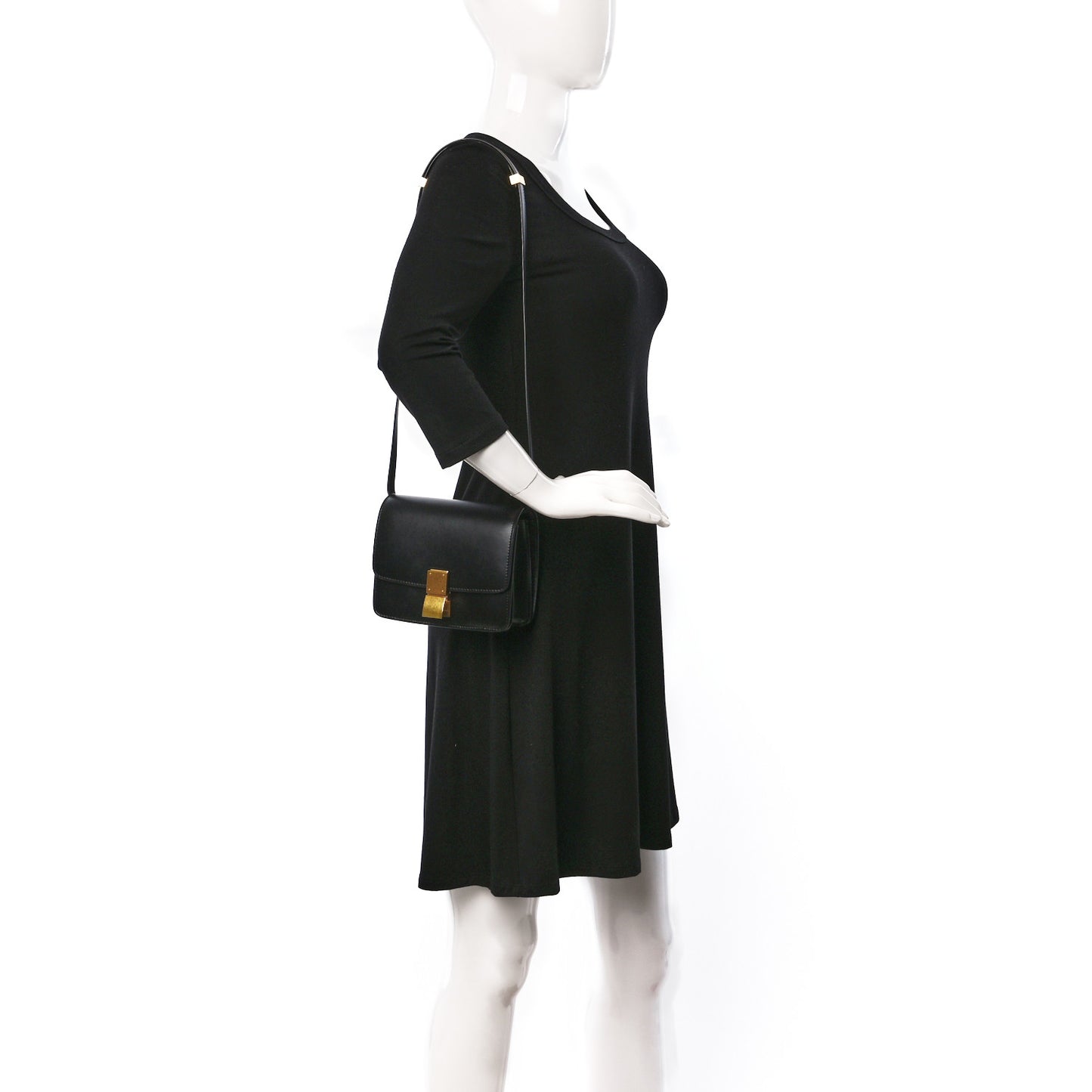 Box Calfskin Teen Classic Box Flap Bag Black