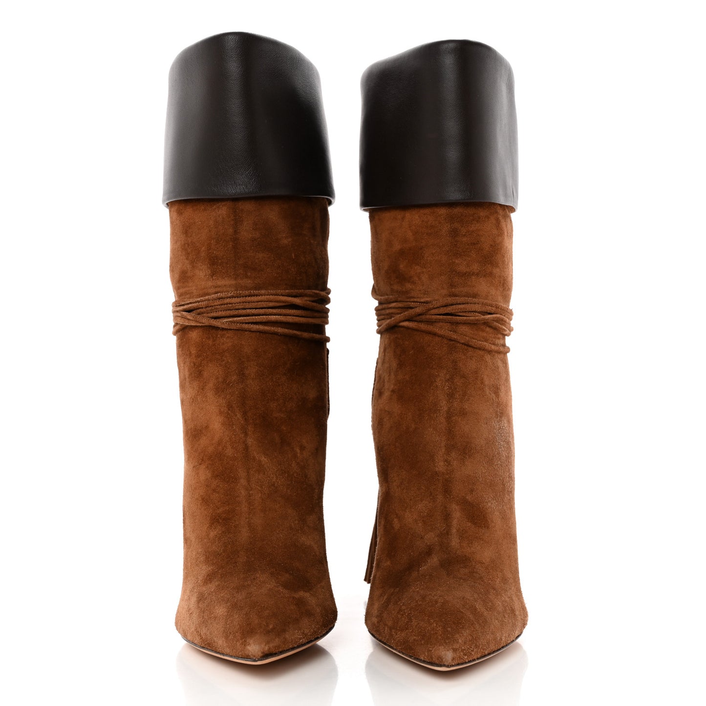 Suede Tanger Tassel Ankle Boots 37 Brown
