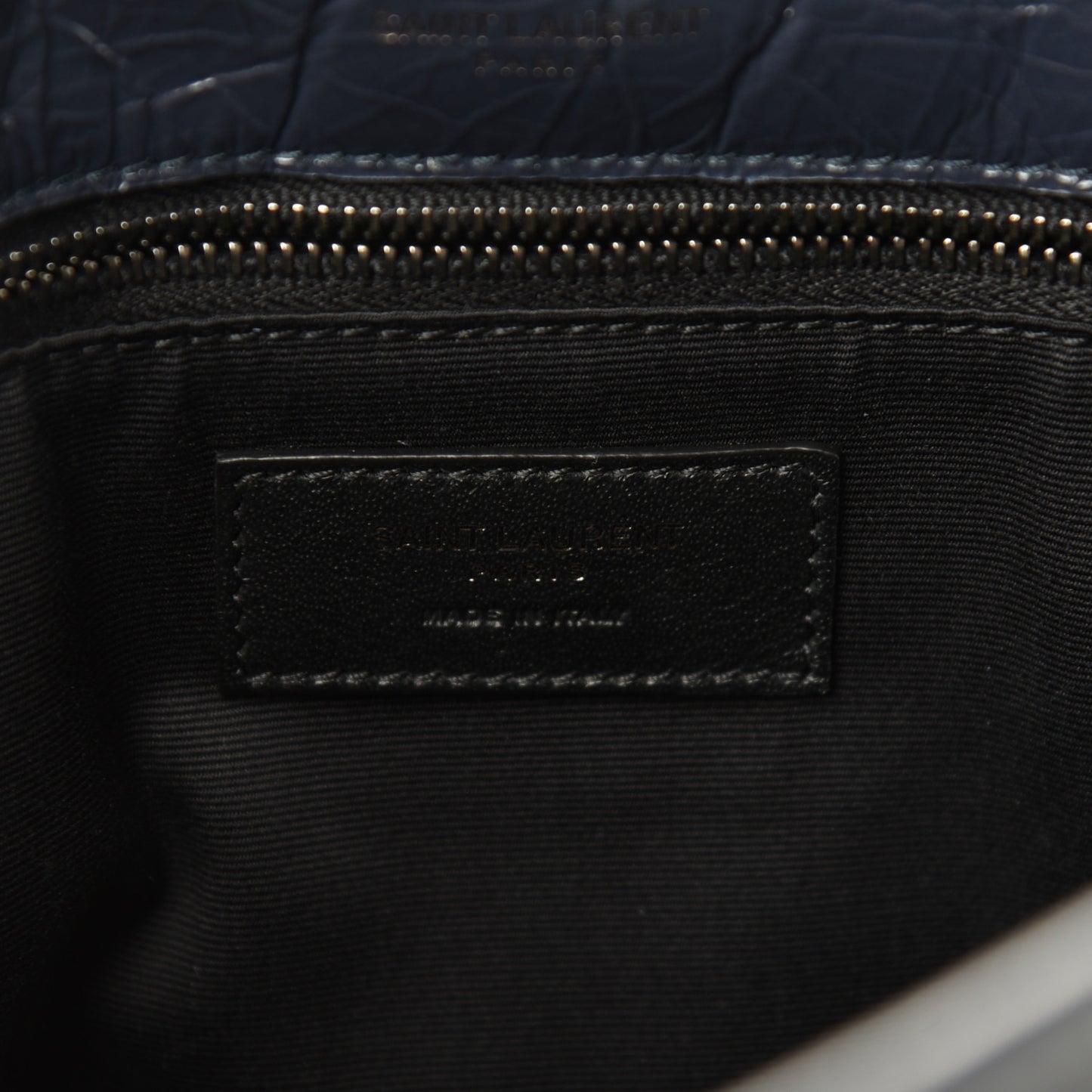 Crinkled Calfskin Matelasse Monogram Medium Niki Chain Satchel Deep Marine