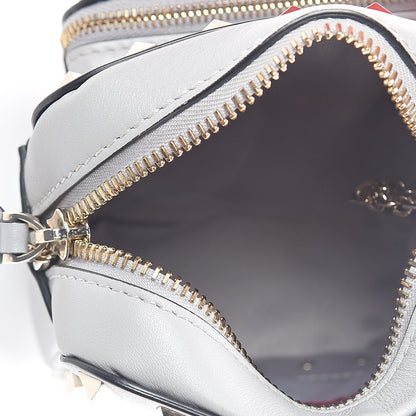 Valentino Garavani Calfskin Rockstud Double Pocket Chain Crossbody Bag Grey 5 of 9