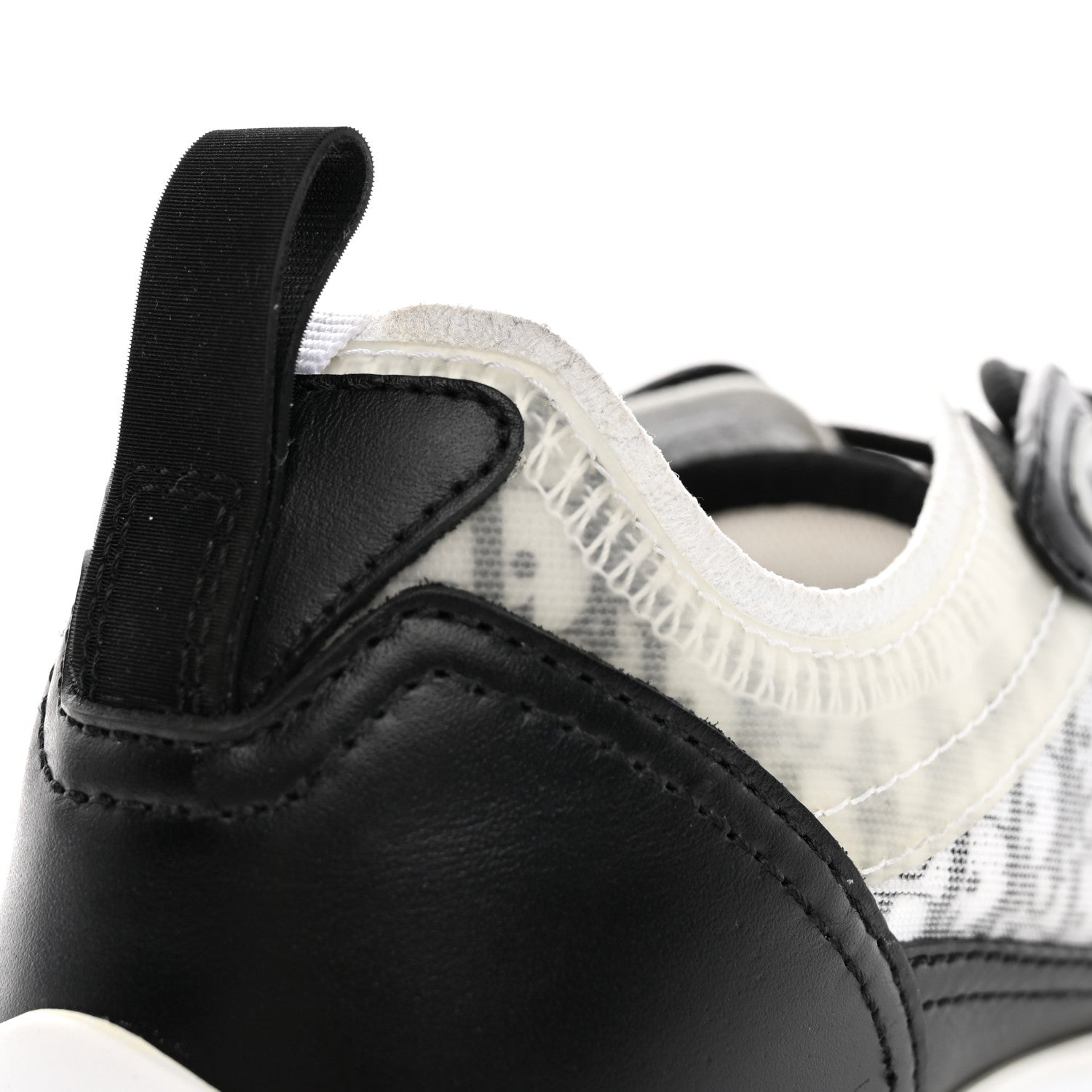 Christian Dior Smooth Calfskin Technical Mesh Oblique Womens B25 Runner Sneakers 39 Black Grey 13 of 17