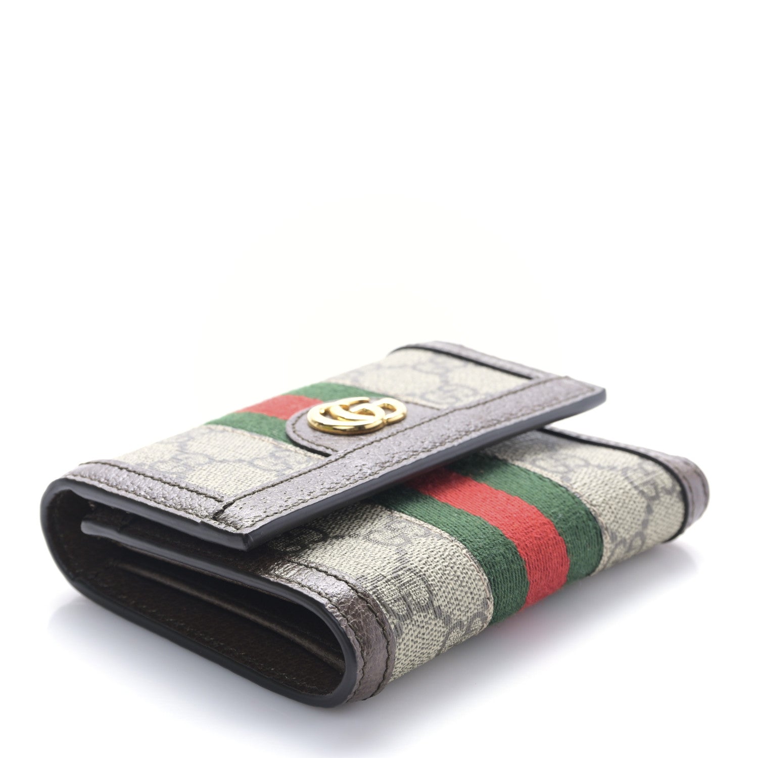 Gucci GG Supreme Monogram Web Ophidia Compact Wallet Beige New Acero 4 of 10