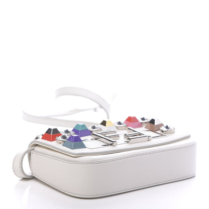 Fendi Vitello Dolce Calf Hair Studded Mini 3Baguette Shoulder Bag White 4 of 10