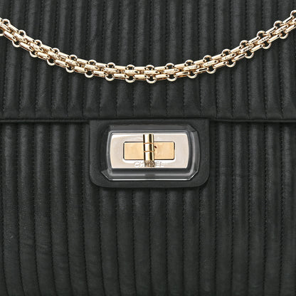 Chanel Iridescent Calfskin Vertical Quilted Mademoiselle Lock Bijoux Flap Shoulder Bag Black 7 of 9