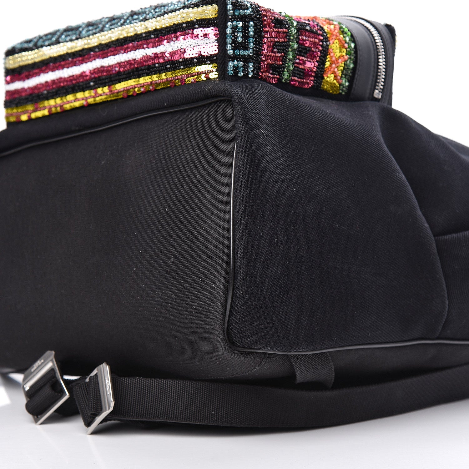 Saint Laurent Canvas Sequins City Backpack Black 8 of 11