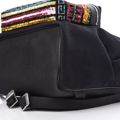 Saint Laurent Canvas Sequins City Backpack Black 8 of 11
