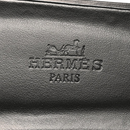 Hermes Box Calfskin Oran Sandals 39.5 Black 7 of 9