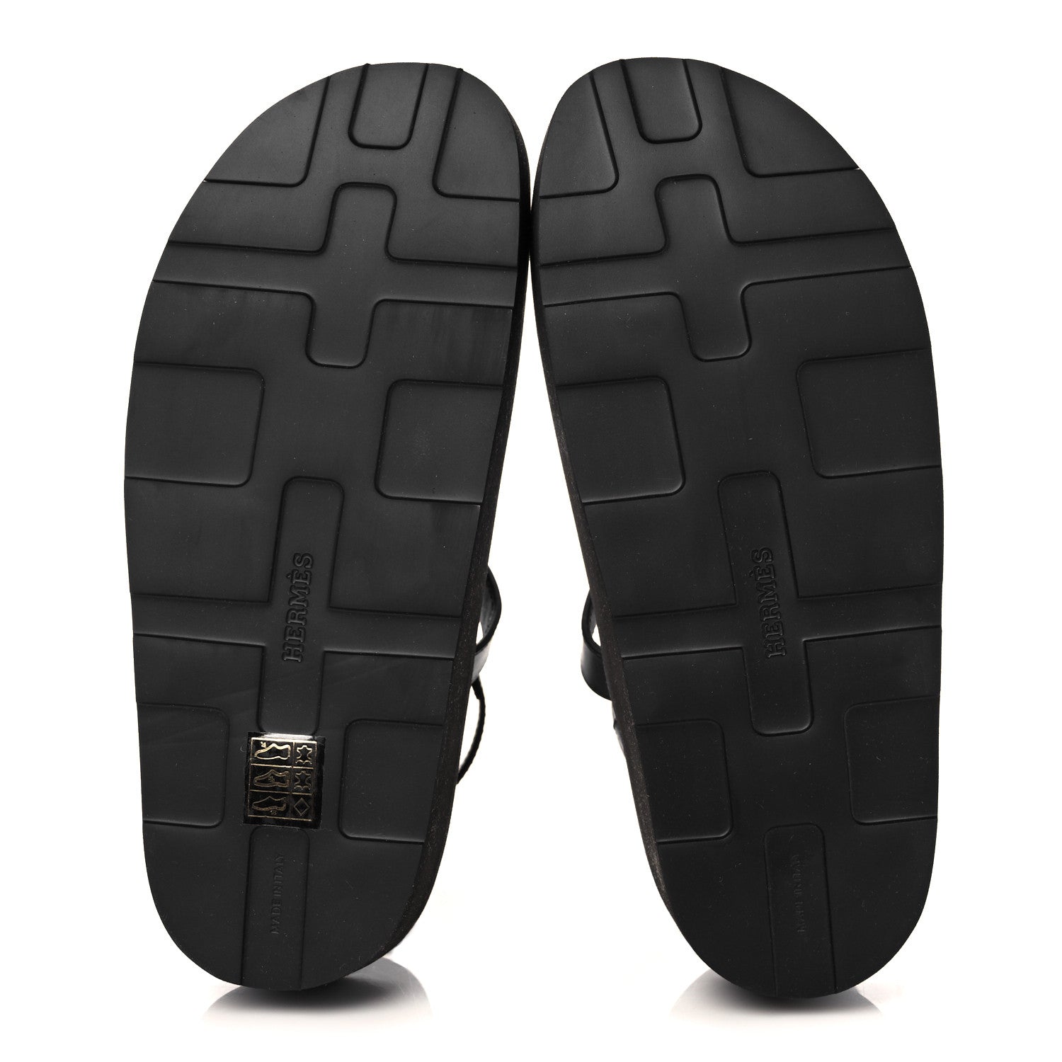 Hermes Calfskin Womens Enid Sandals 37 Black 5 of 8