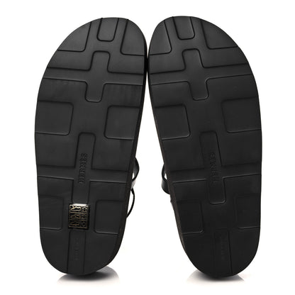 Hermes Calfskin Womens Enid Sandals 37 Black 5 of 8