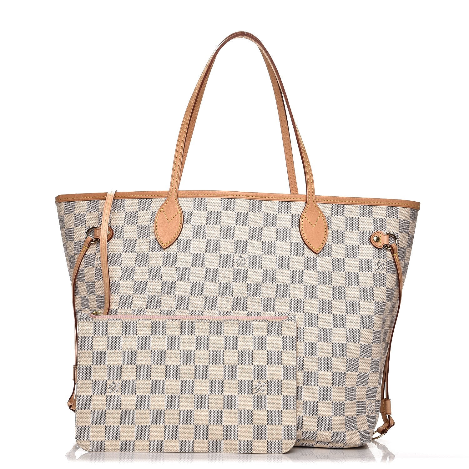Louis Vuitton Damier Azur Neo Neverfull MM Rose Ballerine 1 of 10