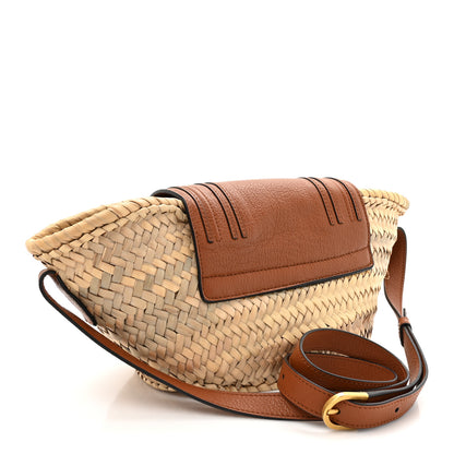 Chloe Raffia Calfskin Marcie Basket Tan 3 of 9