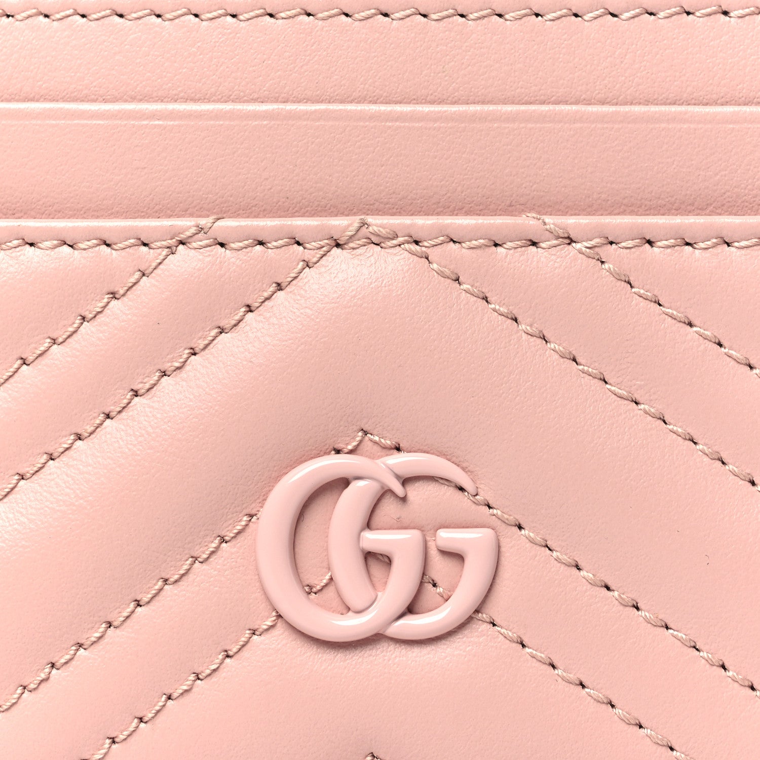 Gucci Calfskin Matelasse Monochrome GG Marmont Card Holder Perfect Pink 7 of 7