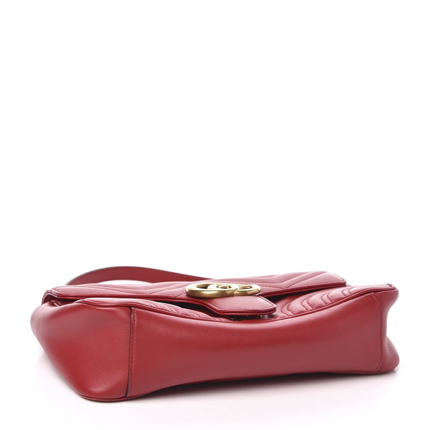 Calfskin Matelasse Small GG Marmont Shoulder Bag Hibiscus Red