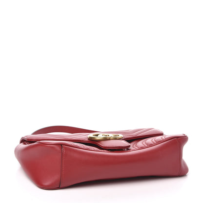 Gucci Calfskin Matelasse Small GG Marmont Shoulder Bag Hibiscus Red 4 of 10