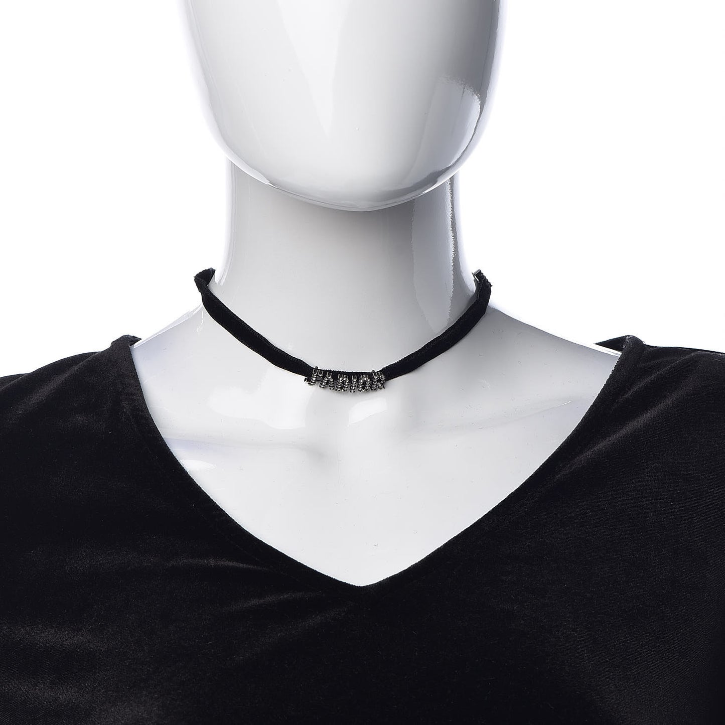 Velvet Crystal J’Adior Choker Necklace Black