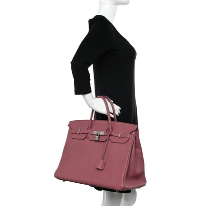 Hermes Taurillon Clemence BIRKIN 40 Bois de Rose 2 of 12