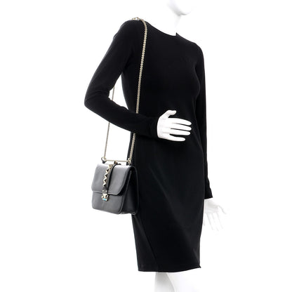 Valentino Garavani Vitello Medium Glam Lock Rockstud Flap Black 2 of 7