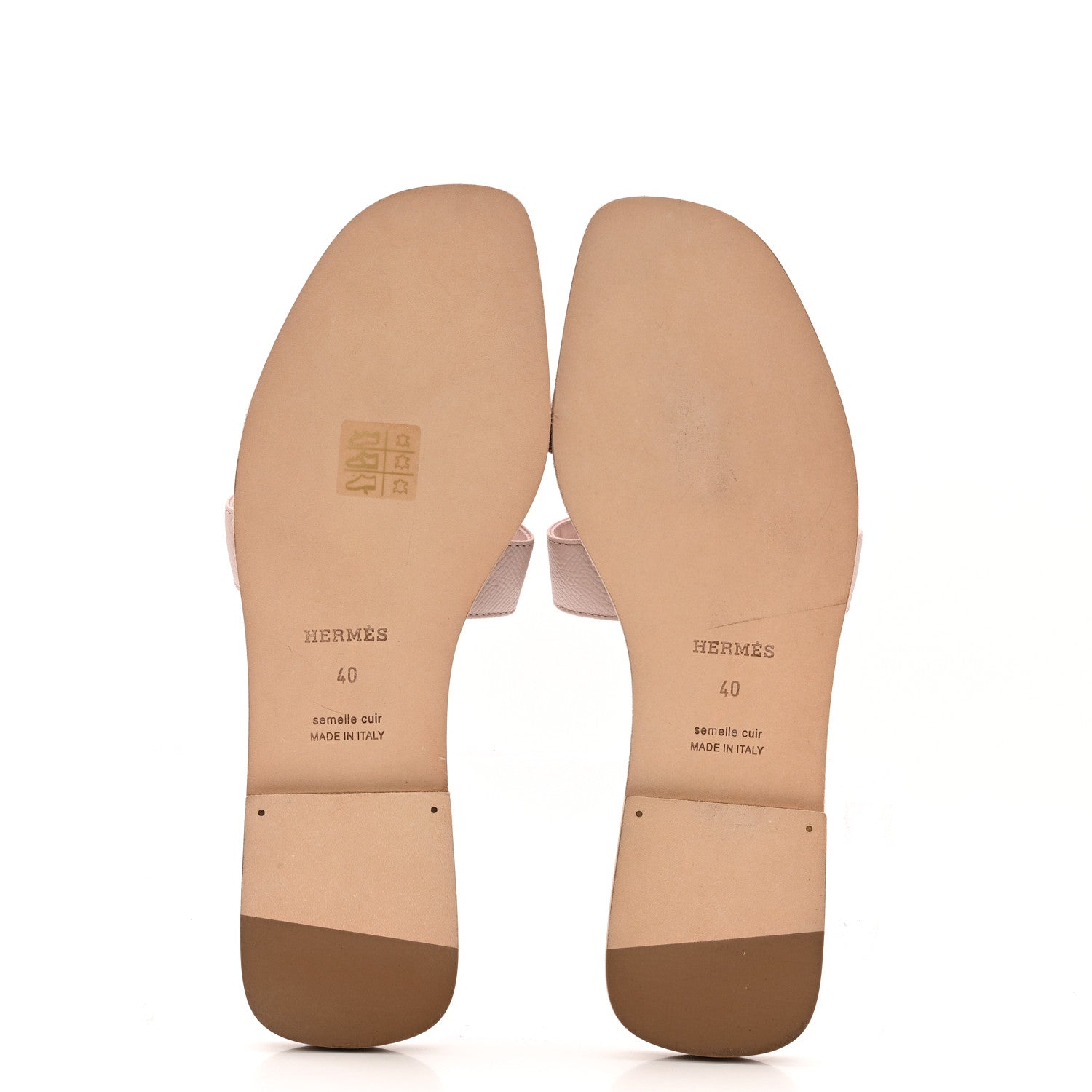 Hermes Epsom Oran Sandals 40 Rose Porcelaine 6 of 9
