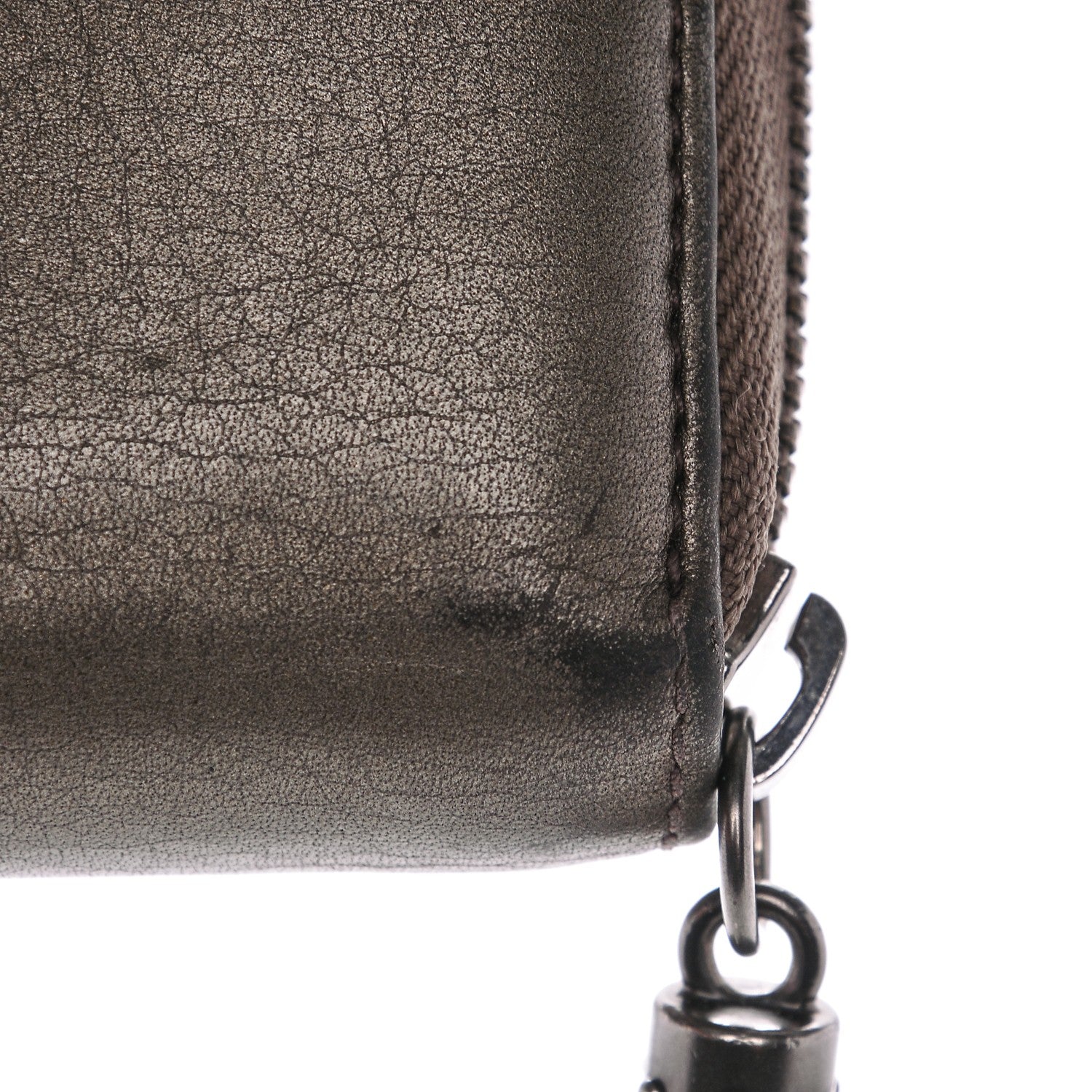 Gucci Metallic Pebbled Calfskin Soho Zip Around Wallet Sasso 9 of 12