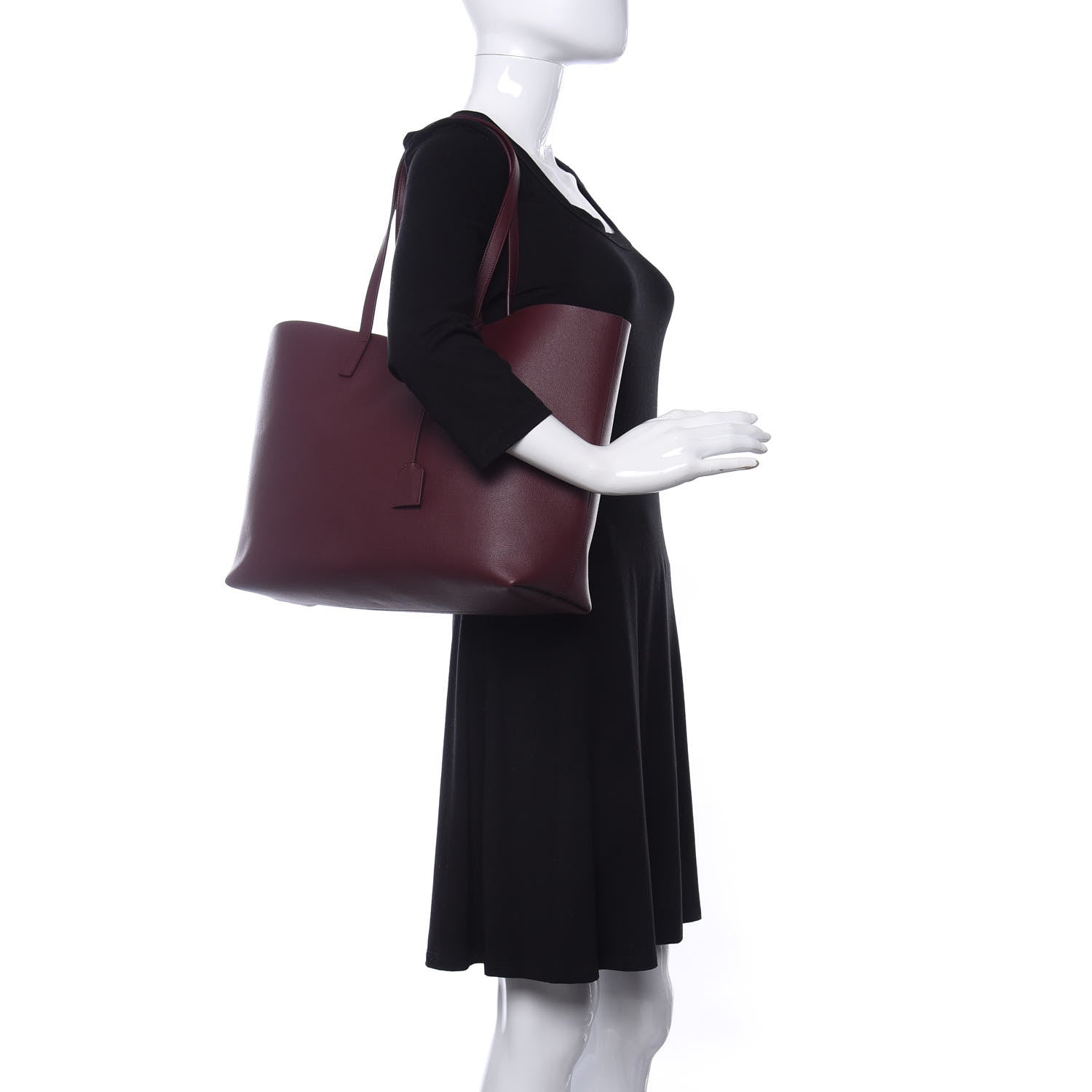Saint Laurent Calfskin Large Shopping Tote Deep Carmin 2 of 10