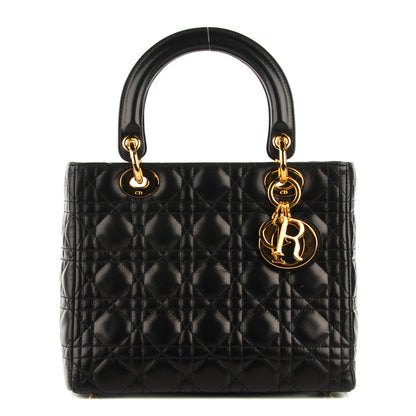 Christian Dior Lambskin Cannage Medium Lady Dior Black 1 of 7