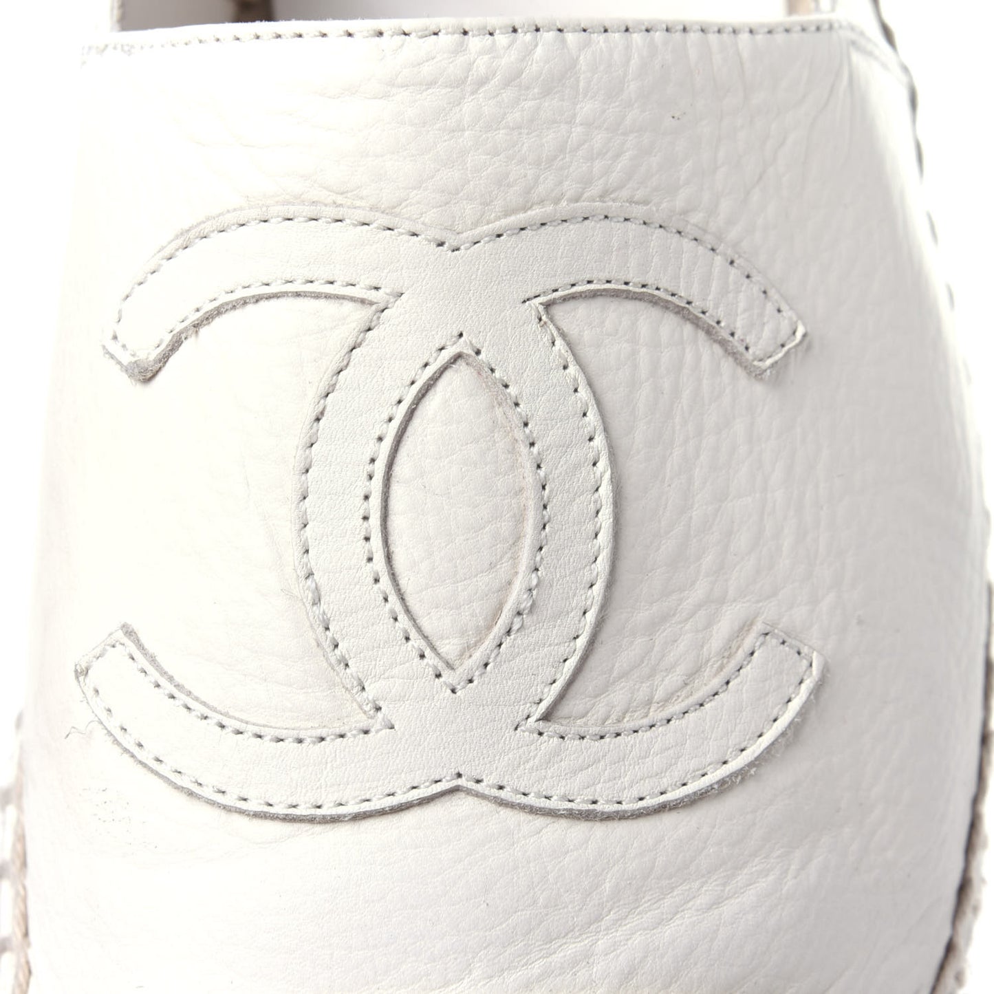 Calfskin CC Espadrilles 38 Ivory