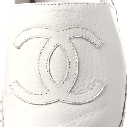 Chanel Calfskin CC Espadrilles 38 Ivory 12 of 13