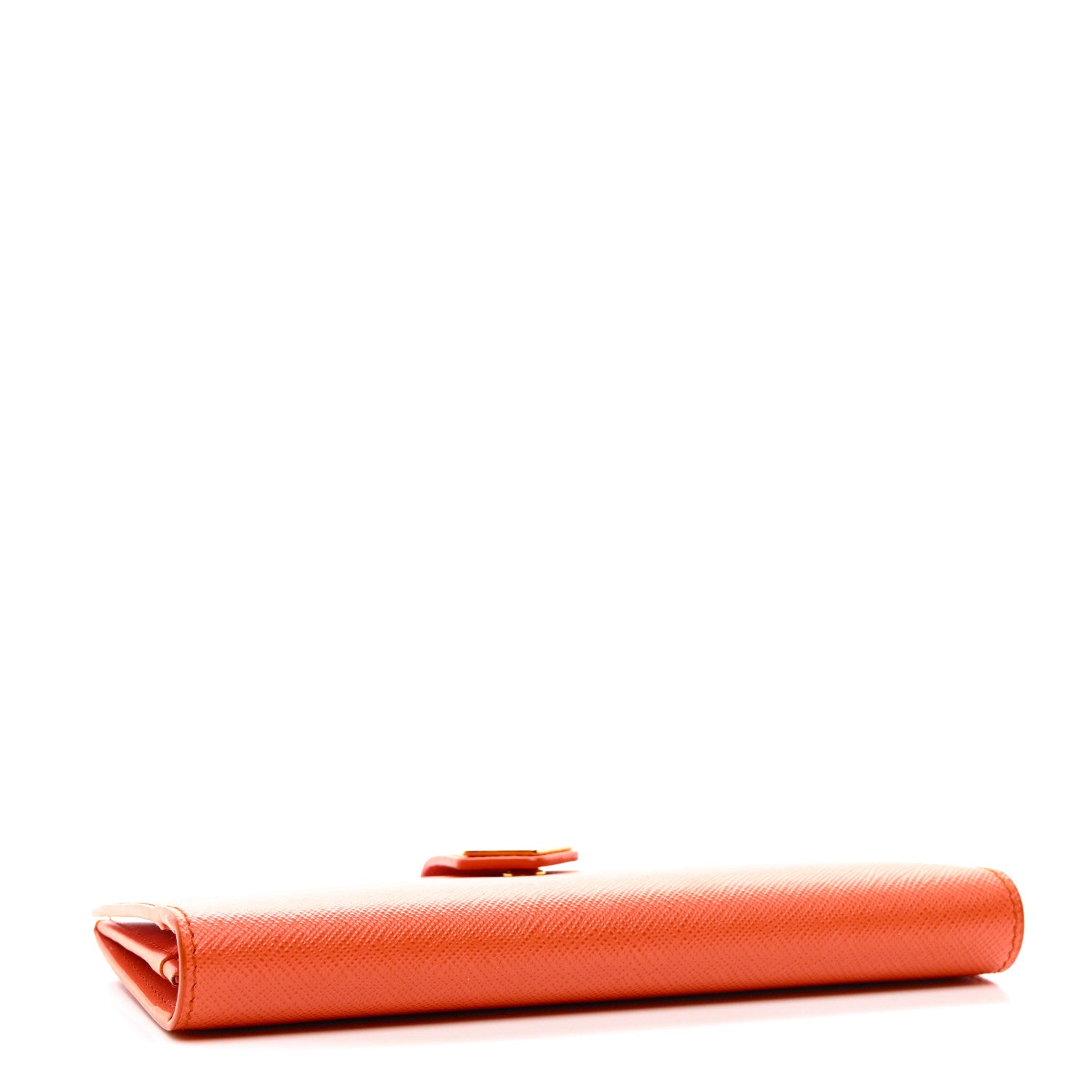 Prada Saffiano Calfskin Large Triangle Continental Wallet Orange 4 of 6