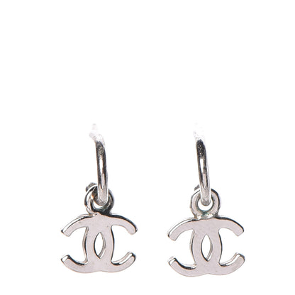 Chanel Ruthenium CC Drop Earrings Silver 1 of 3