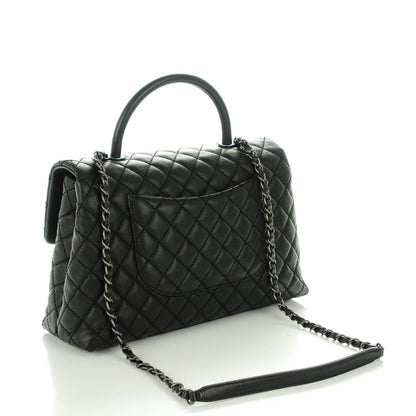 Chanel Caviar Quilted Medium Coco Handle Flap Black 3 of 7