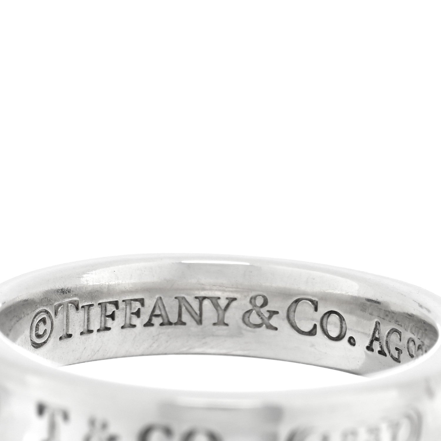 Tiffany Sterling Silver Narrow 1837 Band Ring 49 5 4 of 5